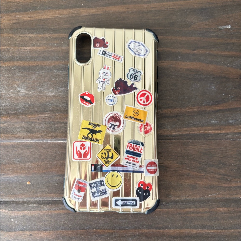 Used iPhone X Case – Suitcase Style Travel Sticker Design Hard Protective Cover